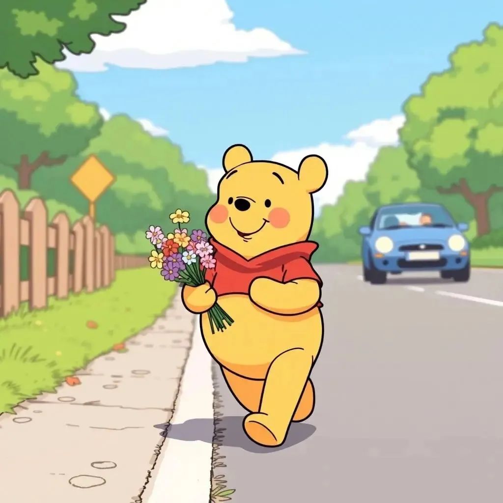 维尼小熊头像_ “手捧鲜花，为你而来”_2_噗噗壁纸库_来自小红书网页版.jpg