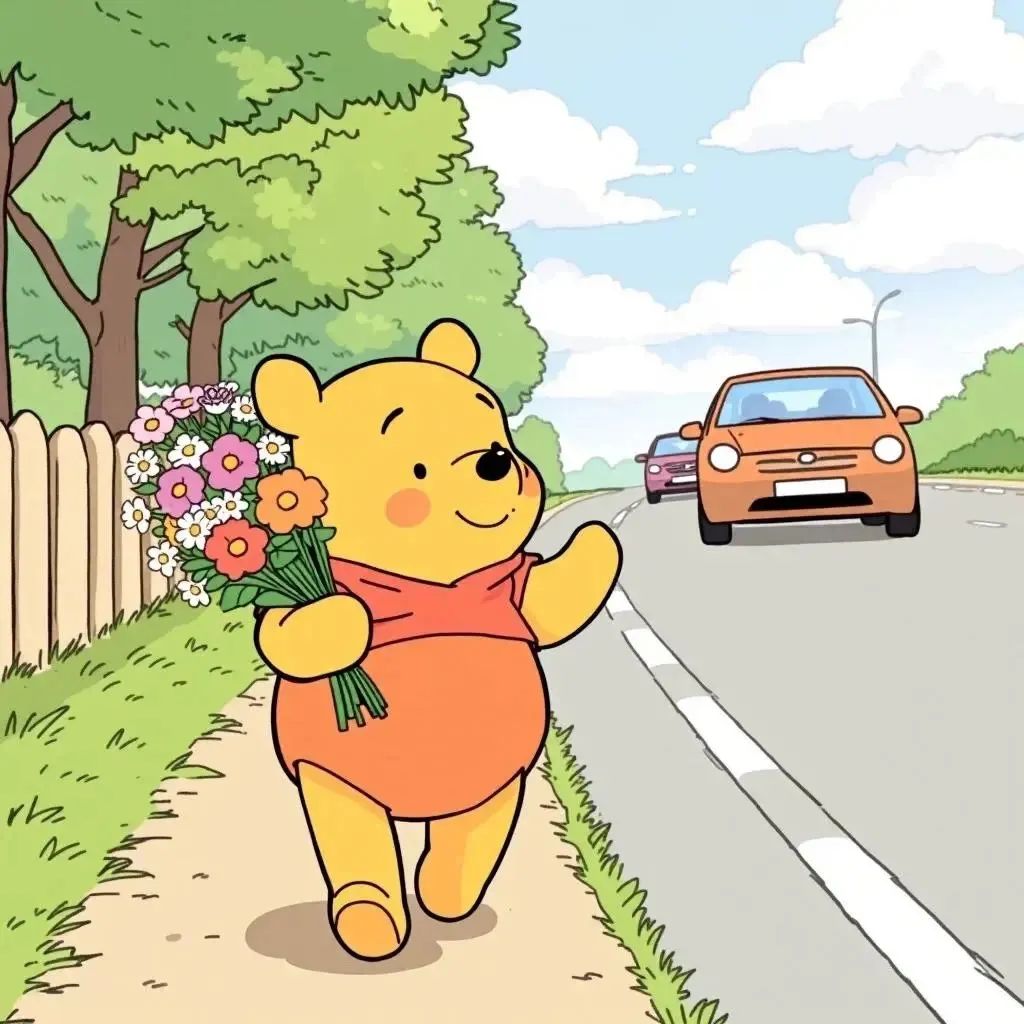 维尼小熊头像_ “手捧鲜花，为你而来”_5_噗噗壁纸库_来自小红书网页版.jpg